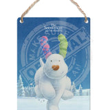 The Snowman and the Snowdog - Snowdog Running Dangler Metal Signs