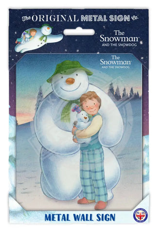 The Snowman and the Snowdog - Snowman Trio Pose Fridge Magnet Metal Signs