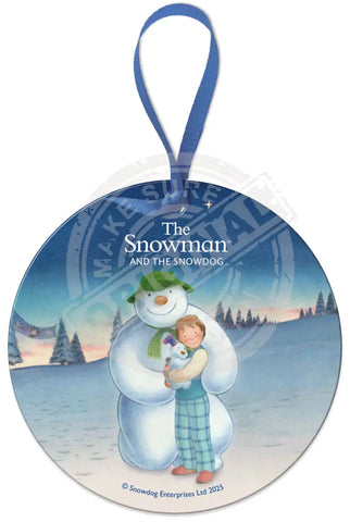 The Snowman and the Snowdog - Snowman Trio Pose Fridge Magnet Metal Signs