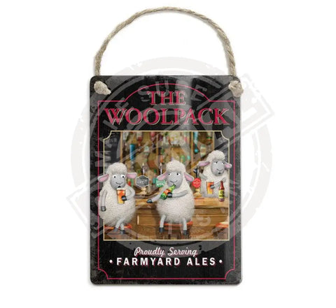 The Woolpack Metal Pub Sign Fridge Magnet Metal Signs