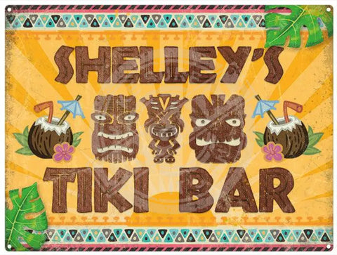 Personalised Tiki Bar metal sign