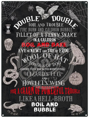 Toil and Trouble halloween metal sign