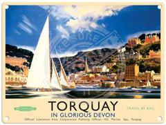 Torquay in glorious Devon metal sign