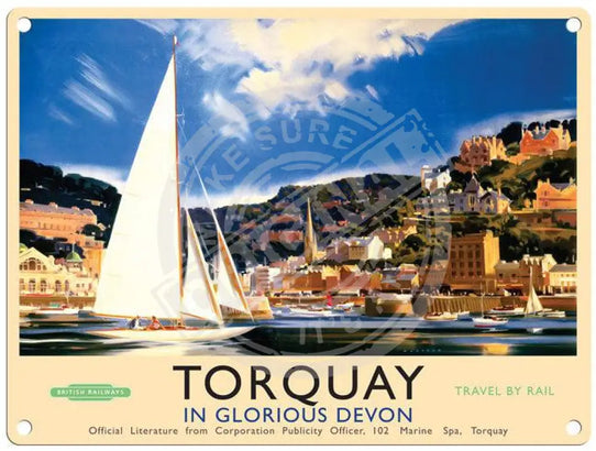 Torquay in glorious Devon metal sign