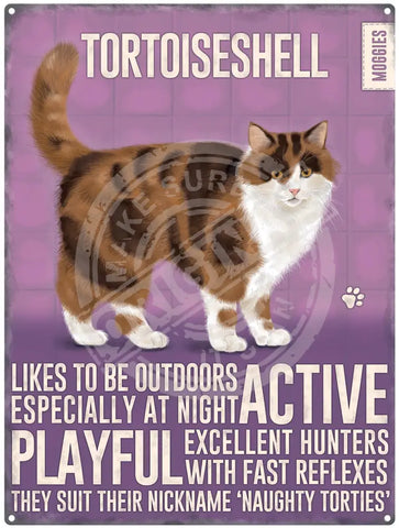 Tortoiseshell Cat characteristics metal sign