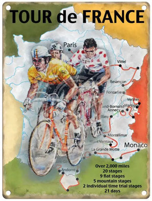 Tour de France metal sign