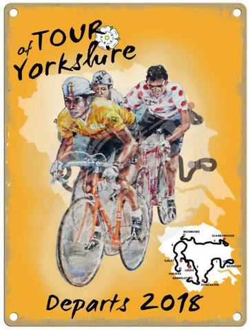 Tour of Yorkshire departs 2018 metal sign