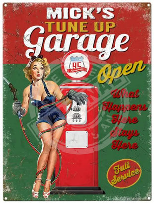 Personalised Tune up garage metal sign.