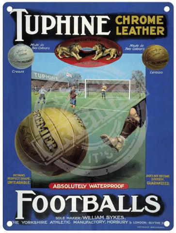 Tuphine footballs metal sign