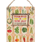 Turn Over A New Leaf Dangler Metal Signs