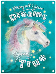 Unicorn Dreams come true Fridge Magnet Metal Signs