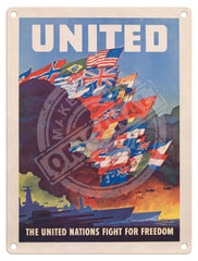 United Nations Metal Signs