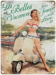 Vespa - Les Belles Vacances metal sign