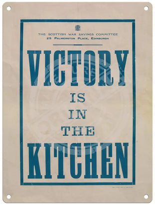 Victory is inn the kitchen Mini Metal Sign 15cm x 20cm Metal Signs