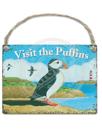 Visit The Puffins - Martin Wiscombe Fridge Magnet Metal Signs