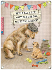 When I was a pup I only had one toy metal sign