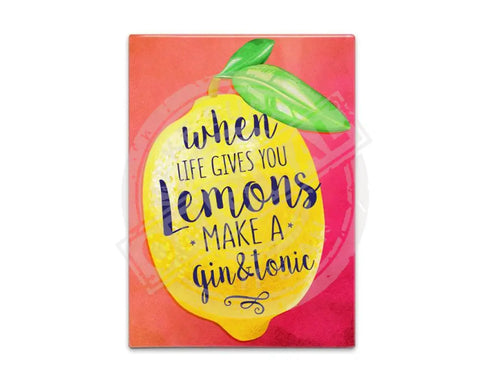 When life give you lemons metal fridge magnet