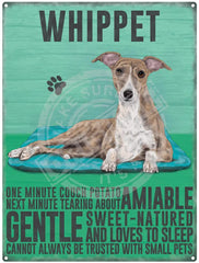 Whippet dog characteristics meta sign