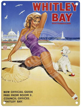 Whitley Bay beach pinup girl