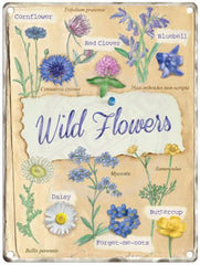 Wild flowers metal sign
