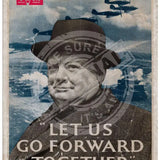 Winston Churchill let us go forward together metal sign