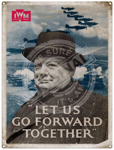 Winston Churchill let us go forward together fridge magnet