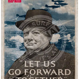 Winston Churchill - Let us go forward together Mini Metal Sign 15cm x 20cm Metal Signs