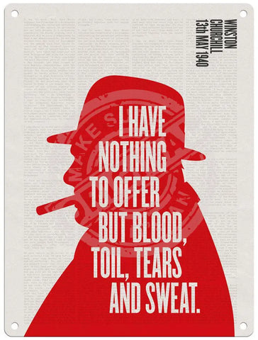 Winston Churchill Blood Toil Tears and sweat fridge magnet