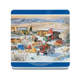 Trevor Mitchell Winter on the Farm Melamine Coaster