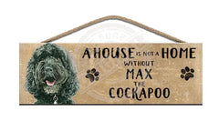 Personalised black cockapoo wooden sign