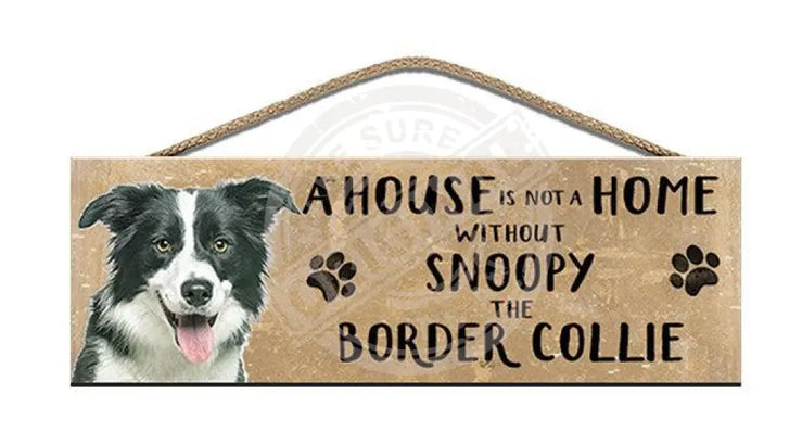 Personalised border collie wooden sign