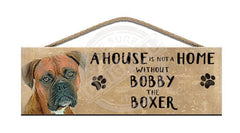 Personalised boxer dog wooden sign