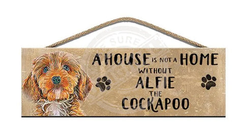 Personalised cockapoo wooden sign