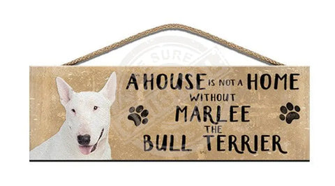 Personalised bull terrier wooden sign