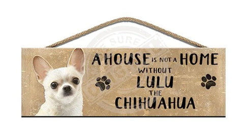 Personalised chihuahua wooden sign