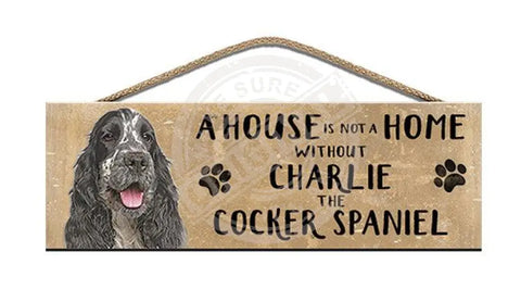 Personalised cocker spaniel wooden sign