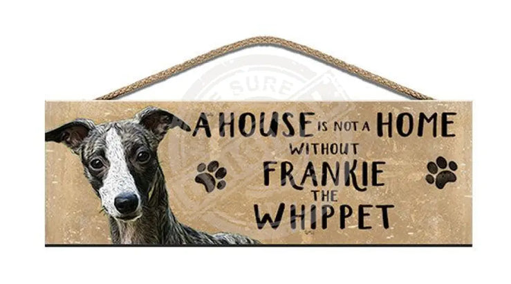 Personalised whippet dog wooden sign