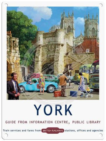 York street scene by Kevin Walsh metal sign