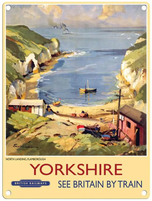 North landing, Flamborough, Yorkshire metal sign