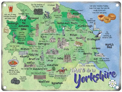 Map of Yorkshire metal sign