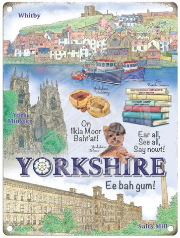 Yorkshire places metal sign