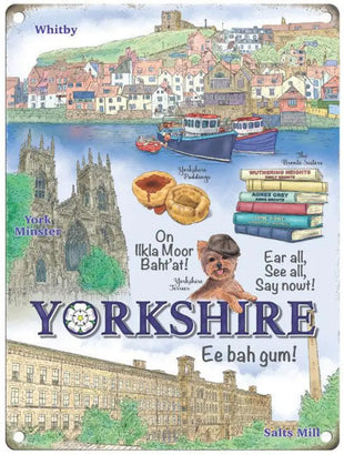 Yorkshire places metal sign