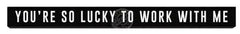 You're so lucky to work with me wooden desk sign