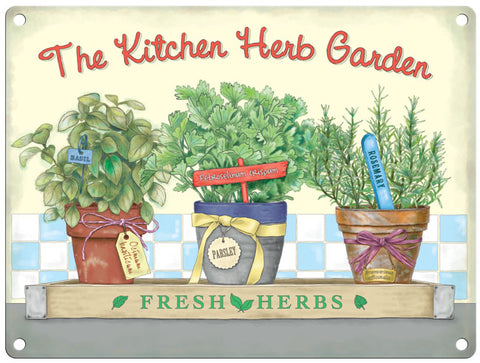 The Kitchen herb garden metal sign