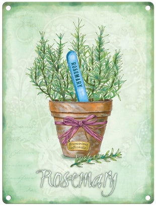 Rosemary herb metal sign