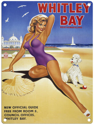 Whitley Bay beach pinup girl