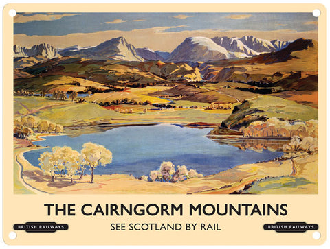 Cairngorm mountains british rail travel poster metal sign