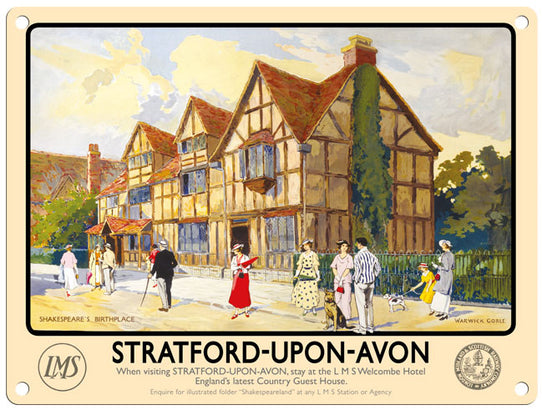 Stratford Upon Avon Shakespeares Birthplace metal sign