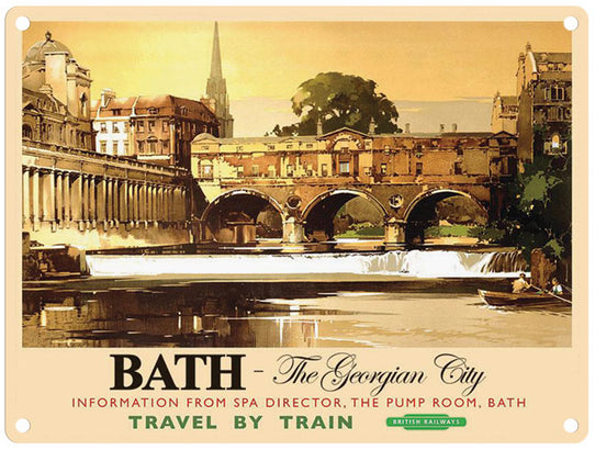 Bath the Georgian City Travel by train sign