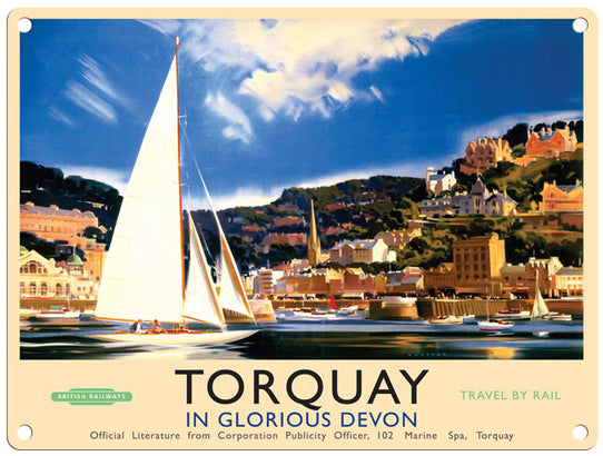 Torquay in glorious Devon metal sign